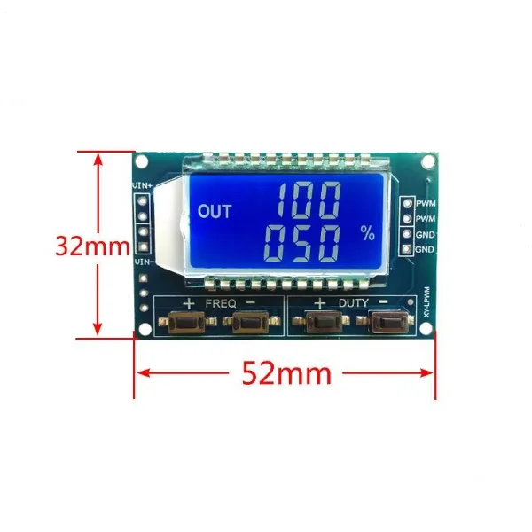 XY-LPWM PWM Pulse Frequency Duty Cycle Adjustable Square Wave Rectangular Wave Signal Generator with LCD Digital Display Module