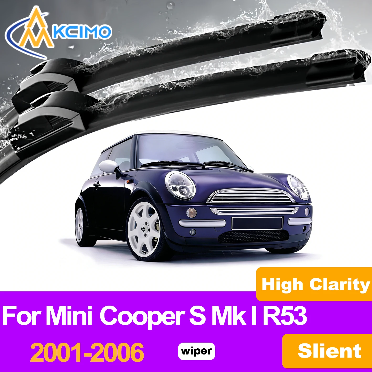 

KCIMO 2PCS Front Windshield Wiper Blades For Mini Cooper S Mk I R53 2001-2006,High Quality Car Windscreen Wipers Car Accessories