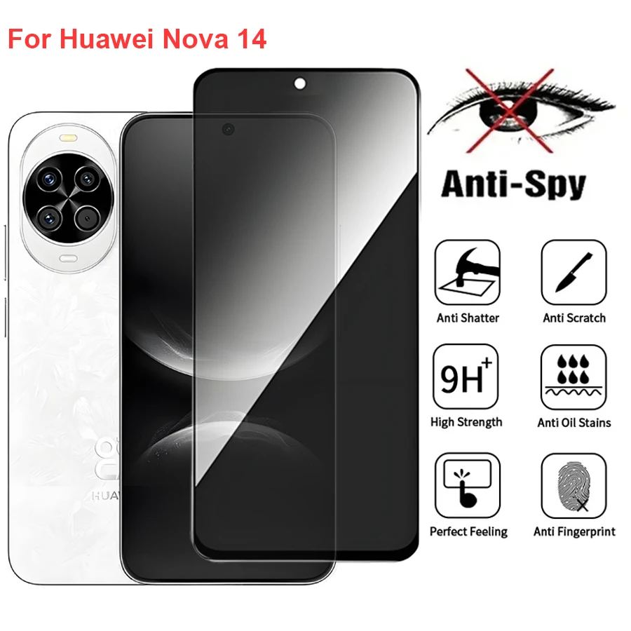 

For Huawei Nova 14 Anti Spy Privacy Tempered Glass Screen Protector Compatible For Huawei Nova14 Full Cover Screen Phone Film