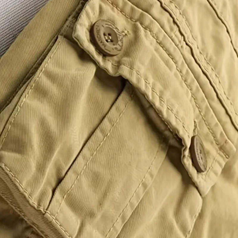 Multi-Pocket-Arbeitshose für Herren, mittelschwer, Feldtrainingshose, Herbst, 1/2 Stück, lässige Cargohose, taktische Outdoor-Wanderhose – Detail 14