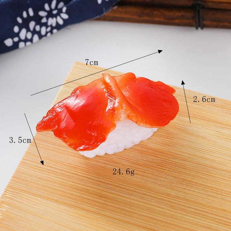 Miniaturen Kunstmatige Nep Sushi Simulatie Schattig Pvc-Materiaal Vis Garnalen Zalm Plakjes Model Schilderij Rekwisieten Benodigdheden