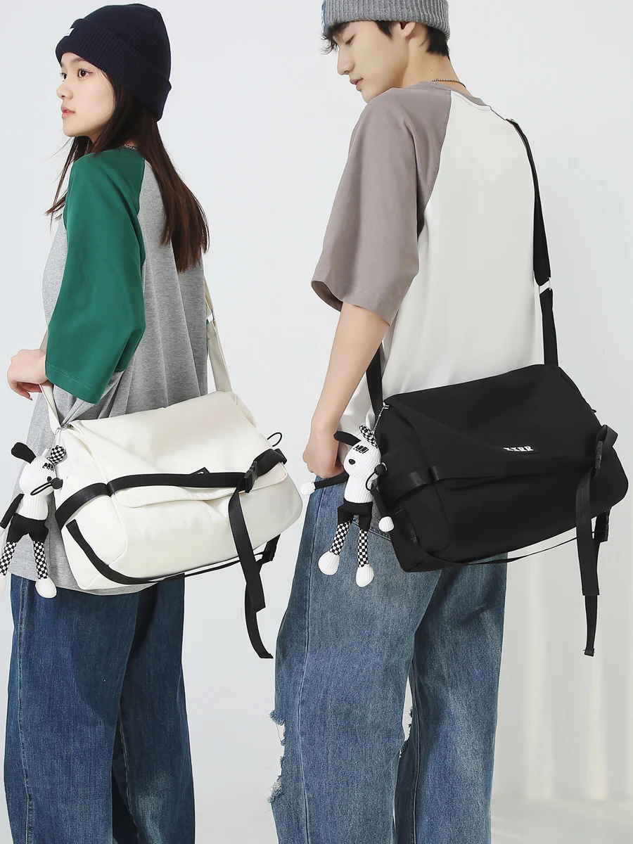 

Crossbody Bag Boys Student Messenger Bag Horizontal Style Fashion College Style New Brand Shoulder Bag