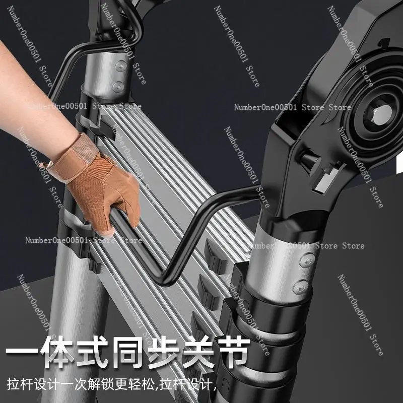 Heavy Duty Aluminum Telescoping Ladder 1.5m 1.9m 2.3m 2.7m A-Frame Multi-Position Folding Ladder for Home Indoor Outdoor Use