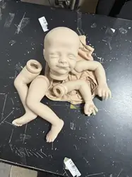 17inch Reborn Doll Kit Sunny Delite Newborn Size Sleeping Baby Unfinished Unpainted Doll Parts with Cloth Body Bebe Reborn