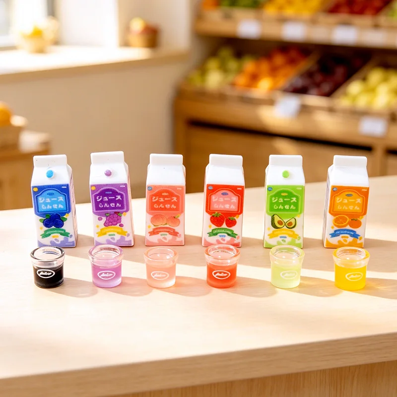 100pcs Kawaii Simulation Mini Fruit Juice Jar Bottle Resin Cabochon DIY for Keychain Earrings Wholesale Dollhouse Accessories