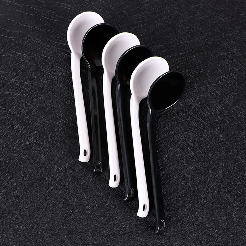 

5 Pcs White Turtle Shell Shape Soup Spoons for Hot Pot Noodle Seasoning Cocktail Melamine Kitchen Tableware Ramen Spoon