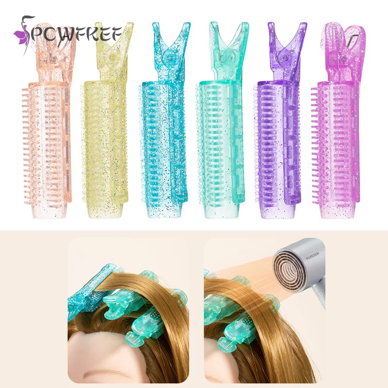 

2Pcs Bangs Hair Root Fluffy Lazy Hair Clips Hair Top Styling Hairpins Hair Rollers Bangs Curling Barrel Hair Clips Curlers Tools