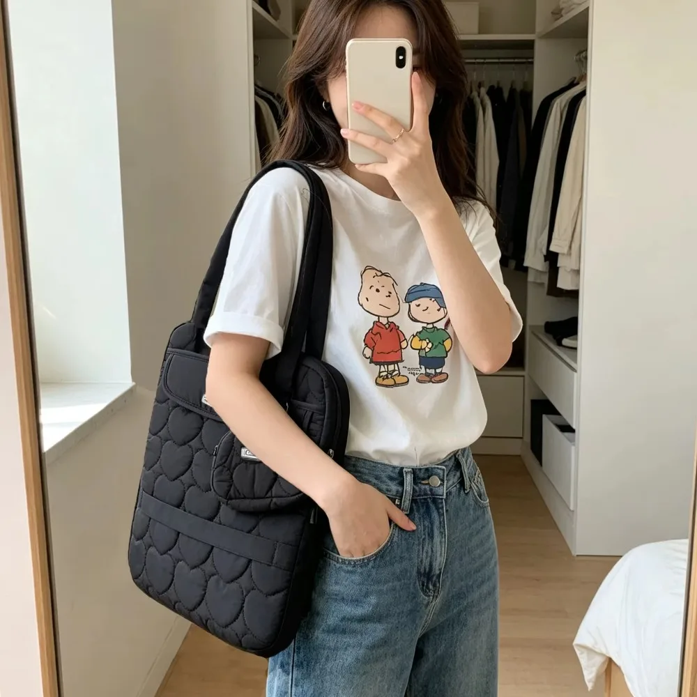 Cute Girly Laptop Shoulder Bag 13/14/15 Inch for Macbook Huawei Samsung with Small Bag Included Stylish Protective Case