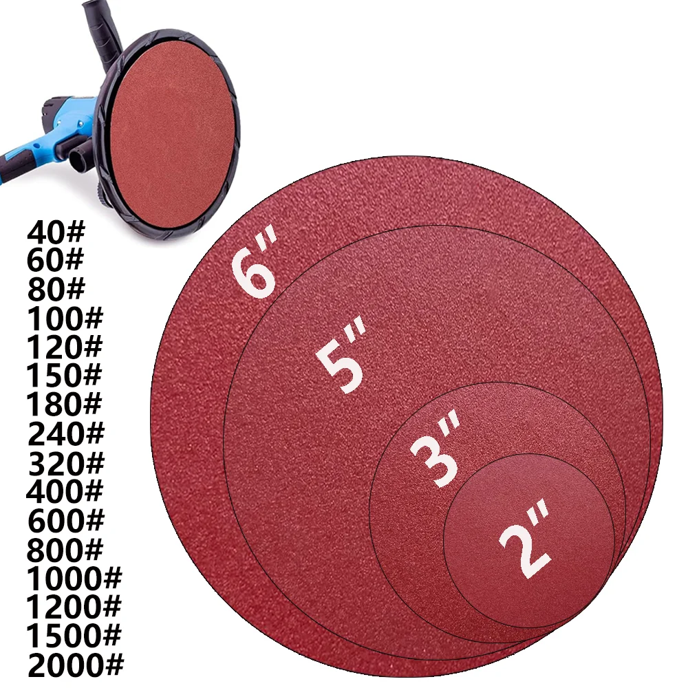 

1-120Pcs Round Sandpaper Sanding Disc Metal Wood Car Detailing Polishing Headlight Restoration 2/3/5/6Inch 40-2000 Grit Sanding