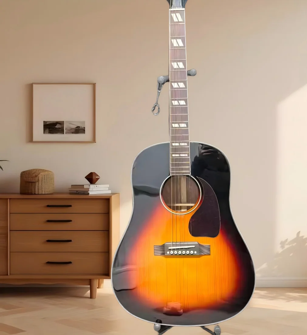 

Акустическая гитара серии Sunset J-45 с цельной верхней декой из сосны Asperata, корпусом из красного дерева, грифом из красного дерева, для сольного исполнения, унисекс, бесплатная доставка