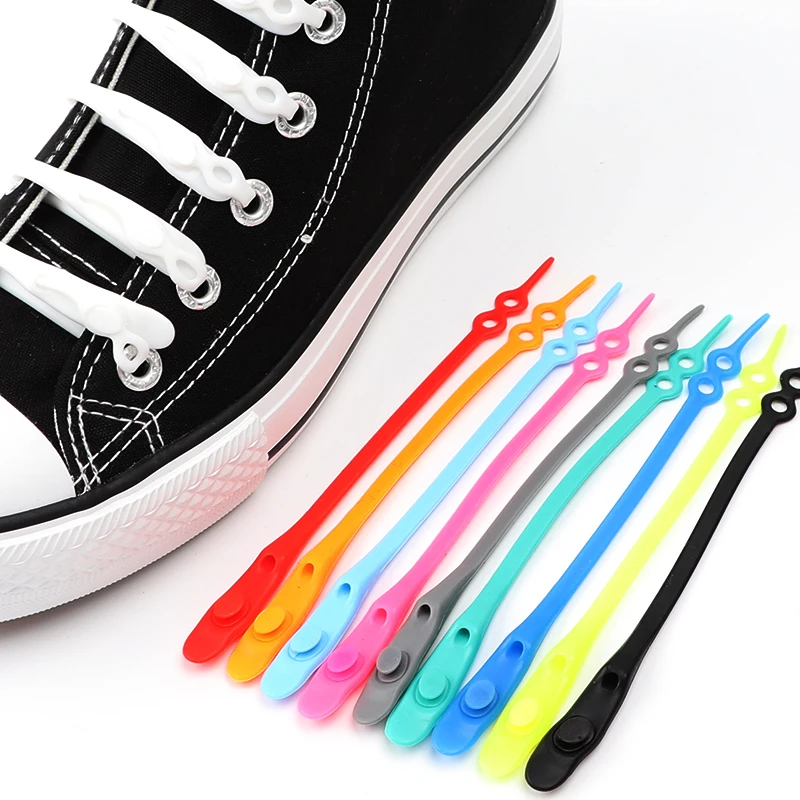 14pcs Sports Silicone Shoelaces No Tie Shoe laces Elastic Laces Sneaker Adult kids Rubber Sports Shoelace for Shoes accessories