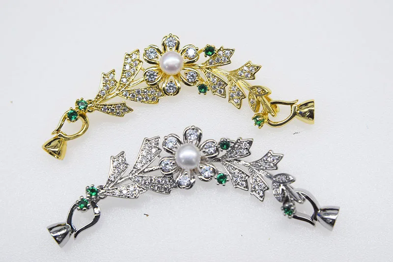 

1piece GREEN FLOWER Clasp Jewelry pendant accessory connector wholesale hook FPPJ