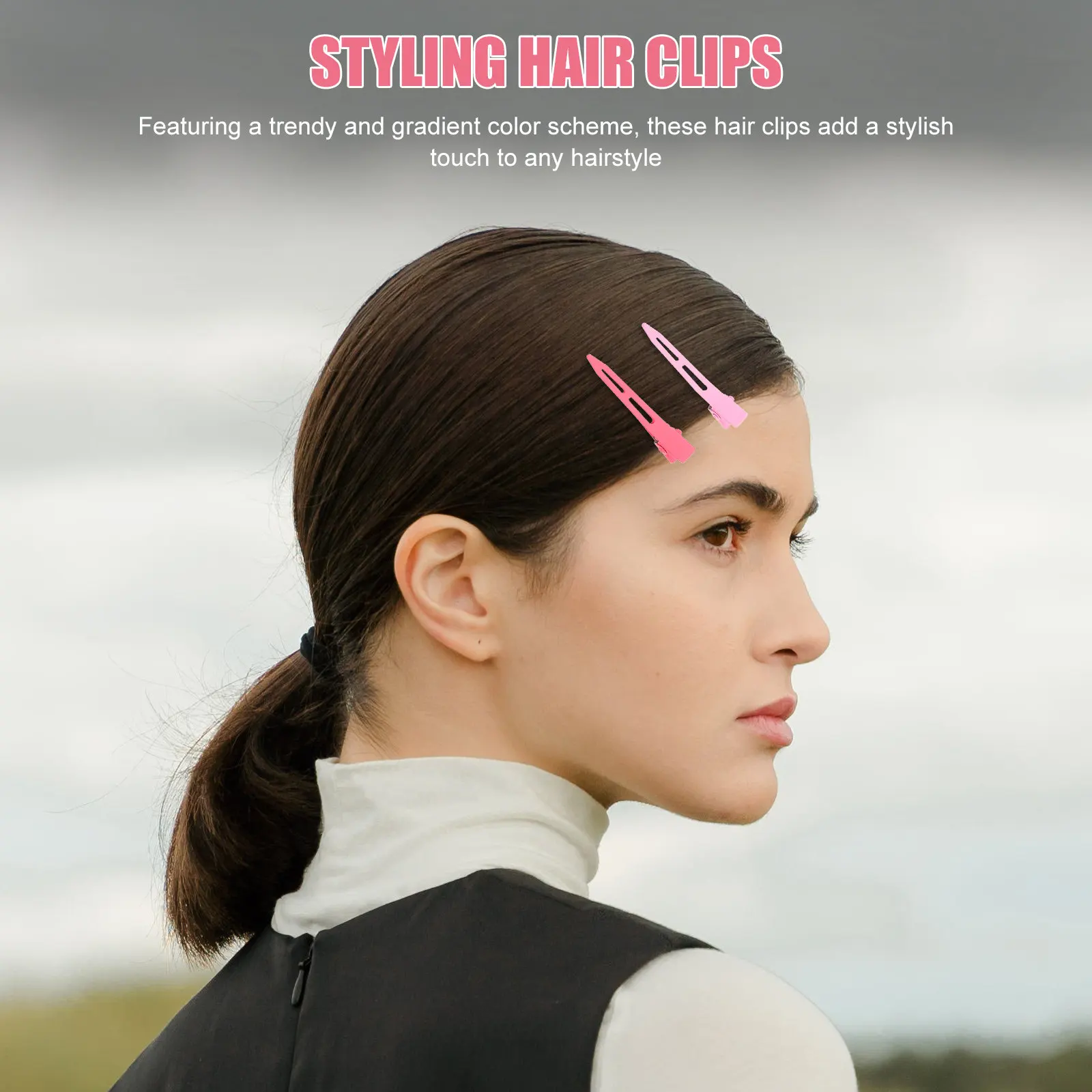 18pcs No Crease Hair Clips Durable Metal Bobby Pins for Styling Women Pink Blue Purple Gradient Hair Partition Folder view 2