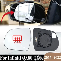 For Infiniti QX50 QX60 2015-2022 Auto Accessories Door Exterior Rearview Side Car Mirror Reflective Wide Glass Lens With Heating