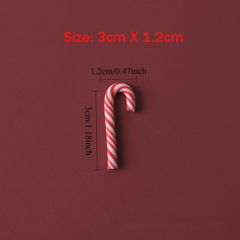 10/30/50 Stücke Mini Zuckerstange Weihnachtsdekoration Rot Weiß Harz Süßigkeiten DIY Handwerk Weihnachten Anhänger Navidad Home Decor 2026 Neujahr – Detail 1