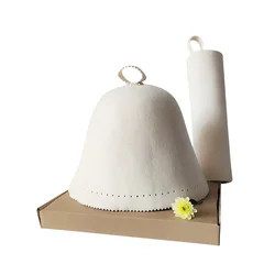 Premium Merino wool felt sauna hats Set with mat for Men and Women with a Seamless Design Bath Accessories