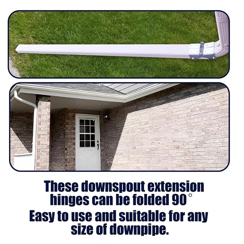 

A03F-8 Pack Gutter Downspout Extensions Gutter Hinges Downspout Extension For Rectangle Or Square Downspout