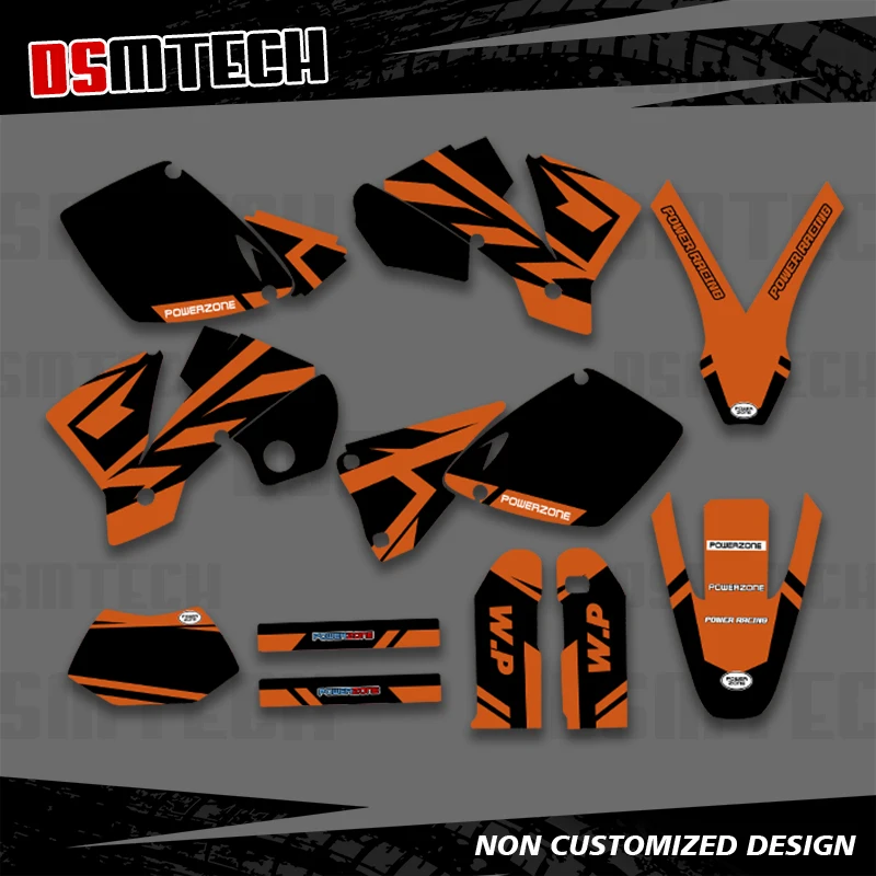 

DSMTECH для KTM EXC EXCF 125 200 250 300 400 450 525 01 02 SXF 2001 2002 EXC EXC-F графические наклейки комплект наклеек на заказ 001