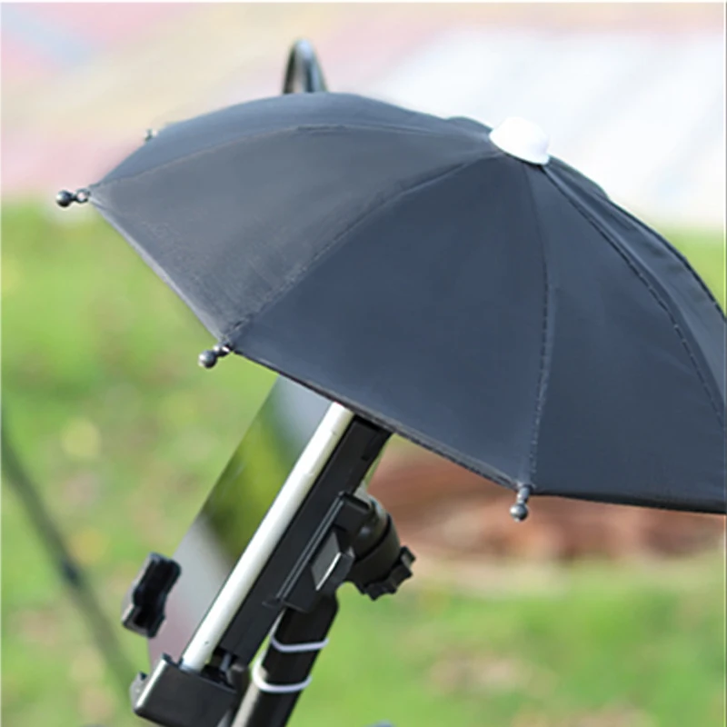 Motorcycle Mobile Phone Holder Sunshade Umbrella Portable Waterproof Polyester Mini Umbrella Decoration Accessories Wholesale