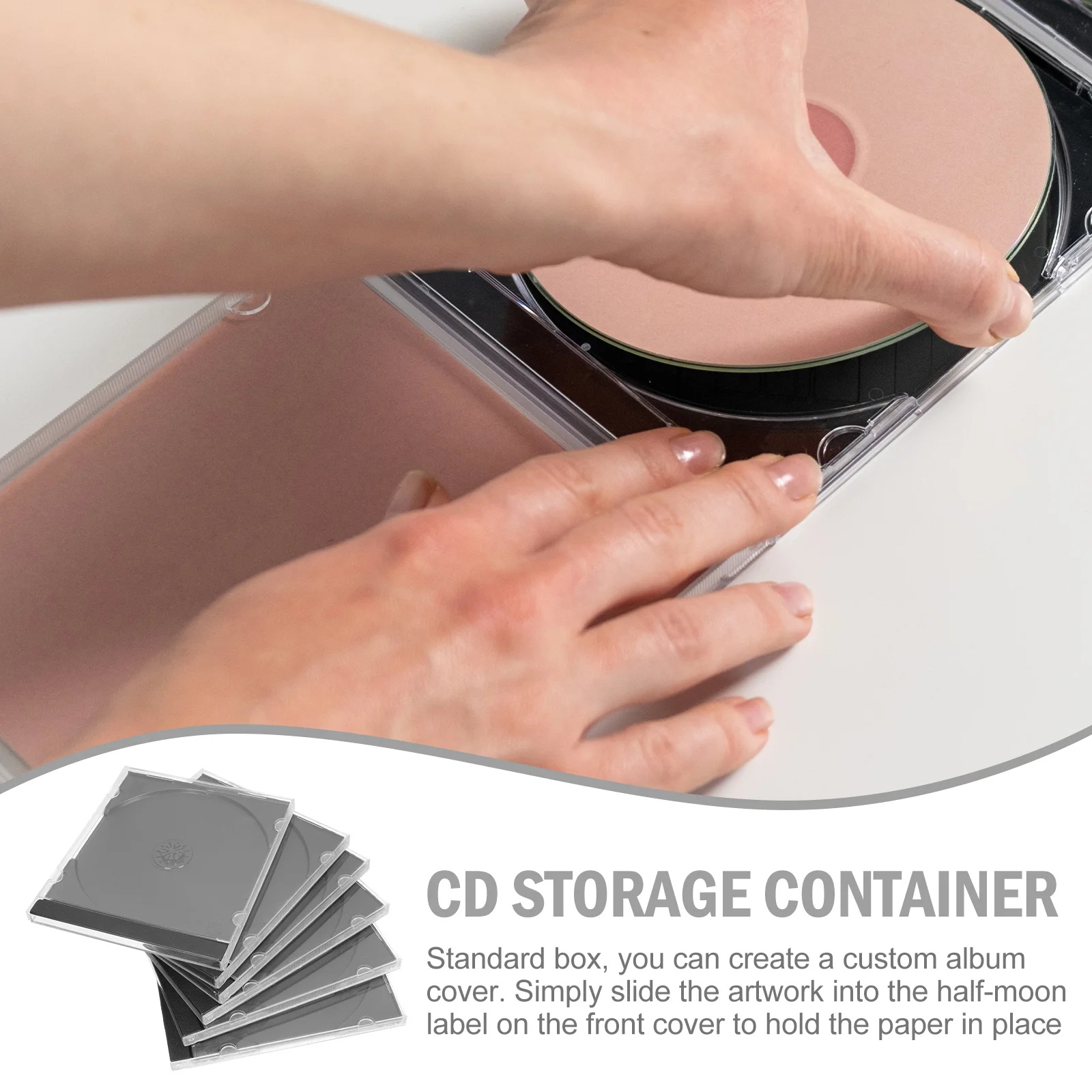 6 buah kotak penyimpanan CD kotak penyimpanan plastik Casing pelindung DVD CD