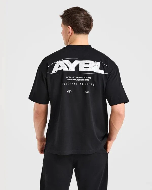 GYM AY 2026 BL New Style American Men's Extra Large T-Shirt Fitness Sports Training Cotton Round-neck Short Sleeve Shirt