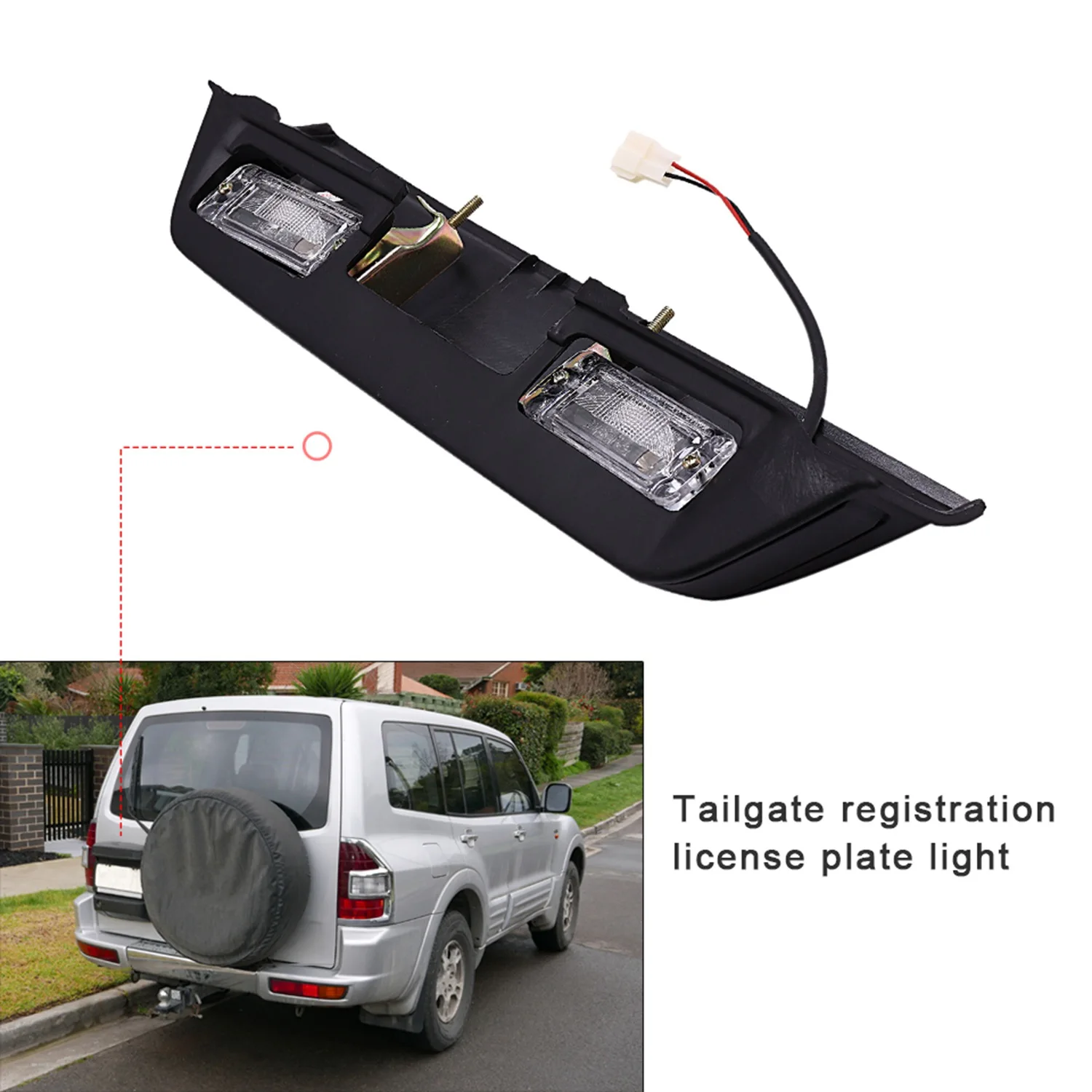 A22E-Black License Plate Light Tail Gate Door Registration License Plate Light For Mitsubishi Pajero Montero Shogun MK II 2 1990