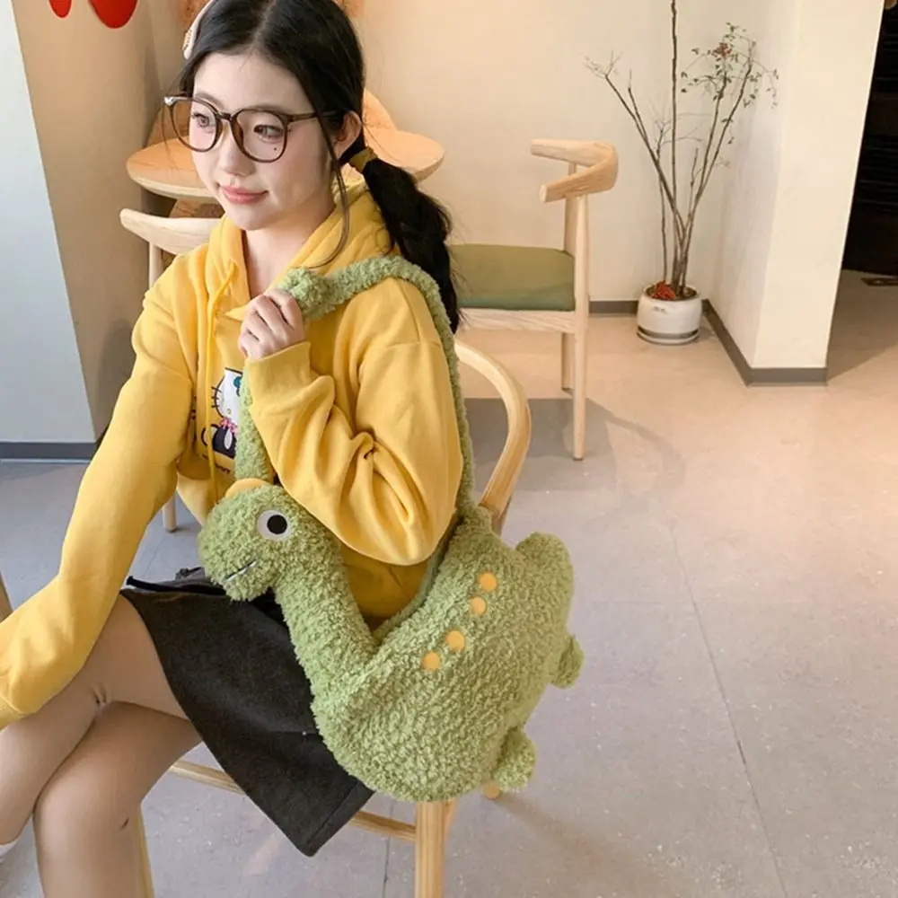 أزياء سستة طويلة الرقبة ديناصور حقيبة بلون سعة كبيرة الكرتون حقيبة كروسبودي حقائب كتف السفر #3