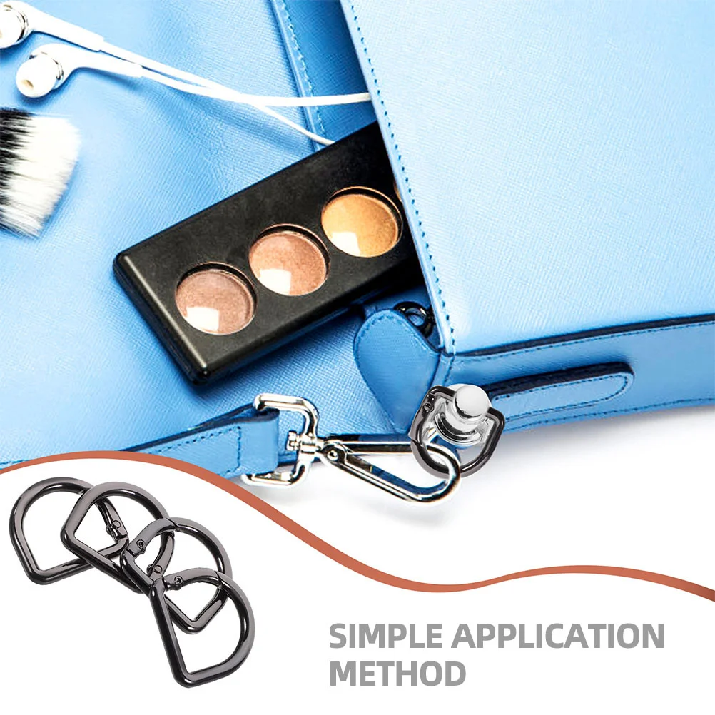 Clips with Hooks Bag Shoulder Strap Buckle Carabiner Metal Spring Buckles Black Zinc Alloy