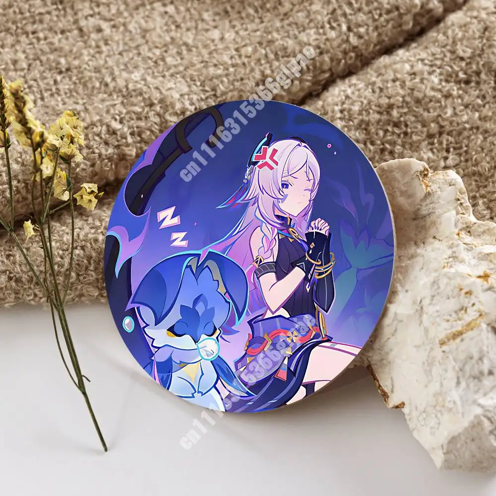 Genshin Impact Citlali Wooden Cup Mat Cappuccino Vodka Juice Water Coaster for Flower Shop 6