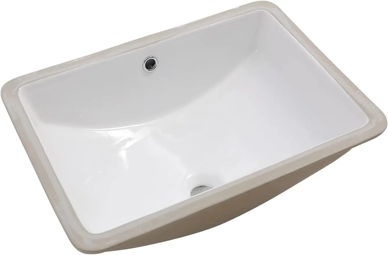 

Undermount Bathroom Sink - Lordear Luxury 18.25'' White Rectangle Bathroom Sink Deep Bowl Porcelain Ceramic Lavatory Vanity Sink