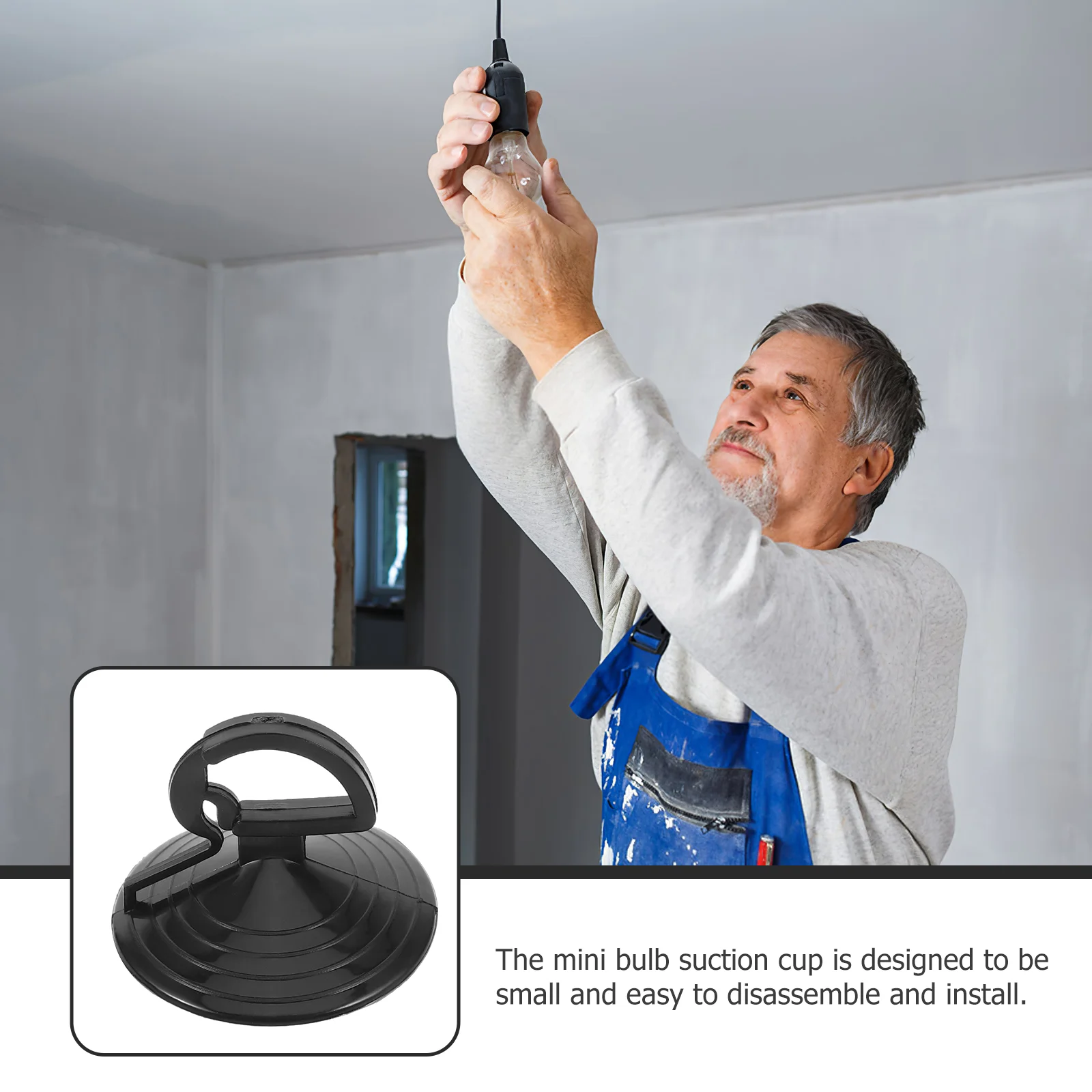 10 Pcs Mini Light Bulb Suction Cup Bulbs Silicone Extractor Black Lightbulb Replacing Tool Cups