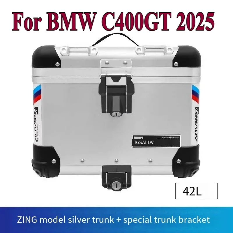 

Алюминиевый мотоциклетный верхний хвостовой ящик с ЧПУ и задней багажник-запираемый чехол для хранения инструментов Багажник для BMW C400GT 2025