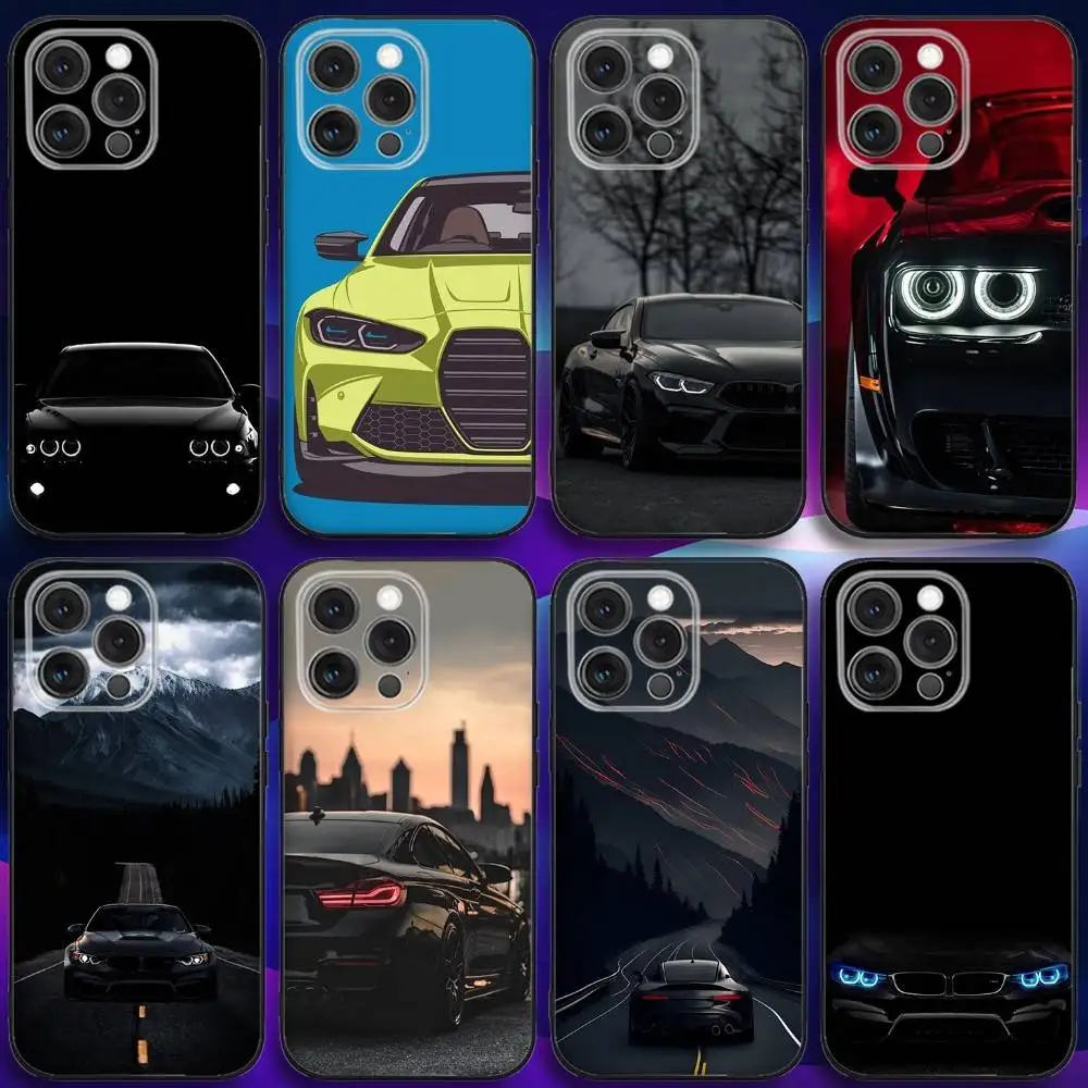 

R-Red B-Bmwes-S Blue Car Phone Case For iPhone 17,16,15,14,13,12,11,Pro,Max,Plus,X,XS,SE4,E,Mini,Soft Black Case