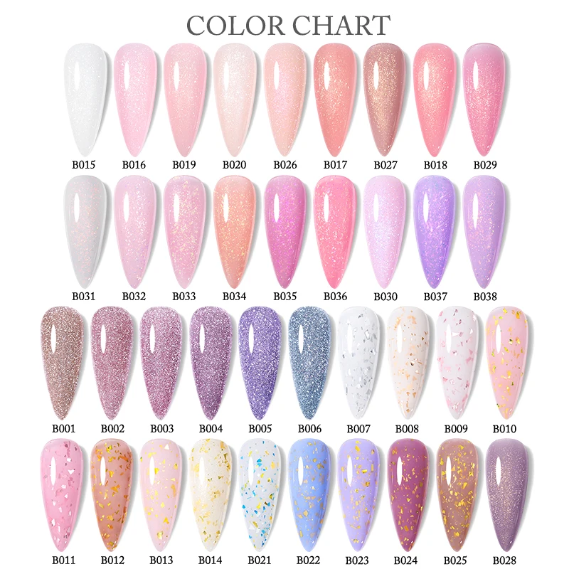 UR SUGAR Pink Glitter Rubber Base Gel Nail Polish  Self Leveling Soak Off UV/LED Semi Permanent Varnish French Manicure