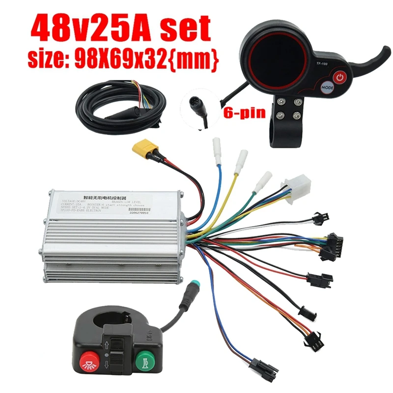 48V 25A ไฟฟ้าสกู๊ตเตอร์ Controller Dashboard ชุด TF-100 จอแสดงผล + ปุ่มสวิทช์สําหรับ KUGOO M4 ไฟฟ้าสกู๊ตเตอร์อะไหล่