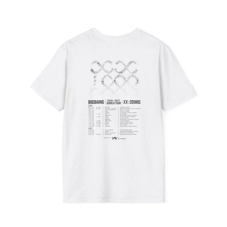Bigbang 20. Jubiläumskonzert Unisex T-Shirt XX COSMOS 2026-2027 Welttournee Vorder- und Rückseiten-Porträtdruck Kpop VIP-Fan-T-Shirt – Detail 3