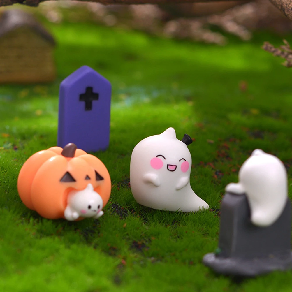

1 set 1 Set Mini Ghost Decor Resin Craft Halloween Scene Layout For Micro Landscape Home Garden Statues Ornament Desktop Prop