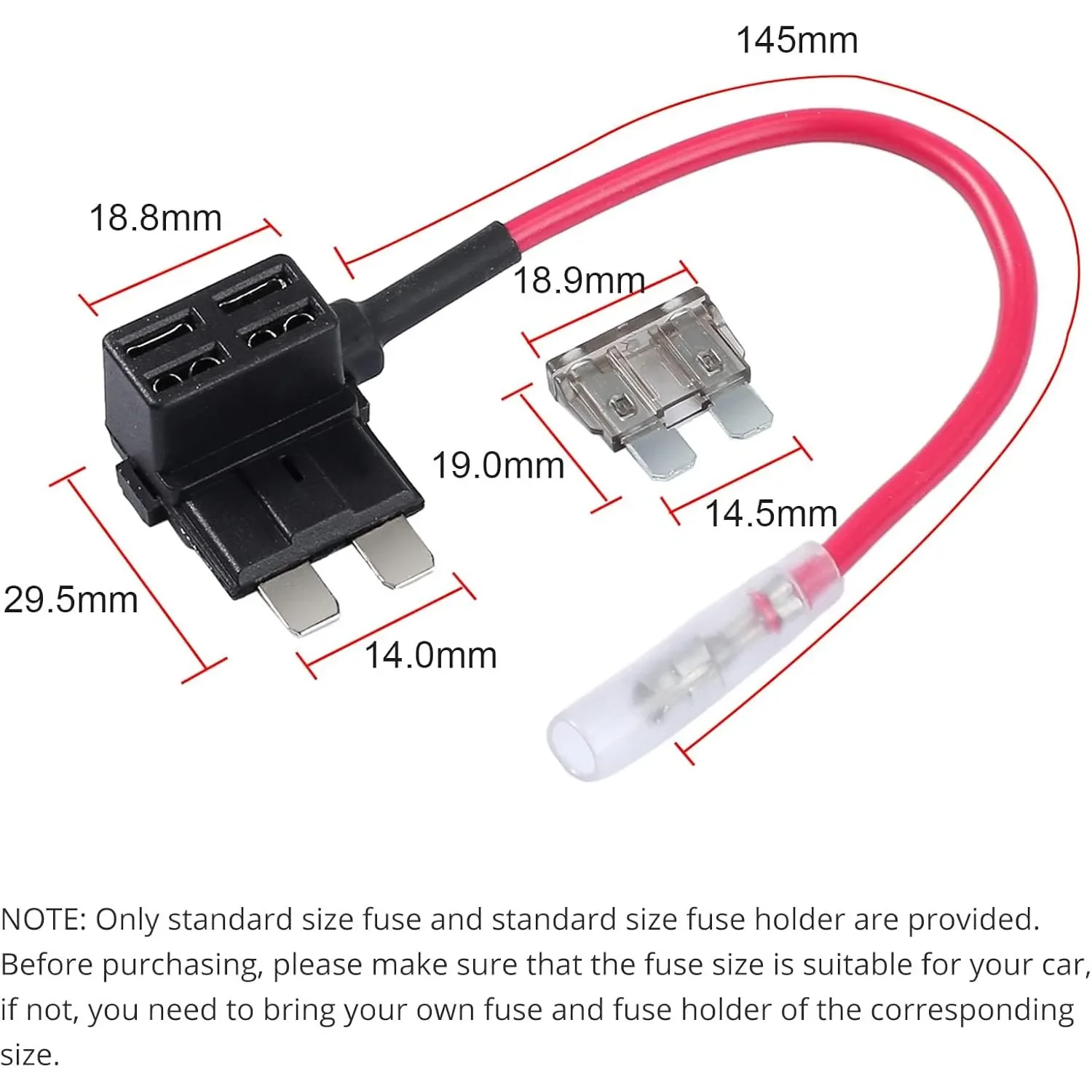 11.5ft 12V 24V to 5V Dash Cam Hardwire Kit for Mini Usb Port Driving Recorders with Add a Circuit Fuses & Low Voltage Protection