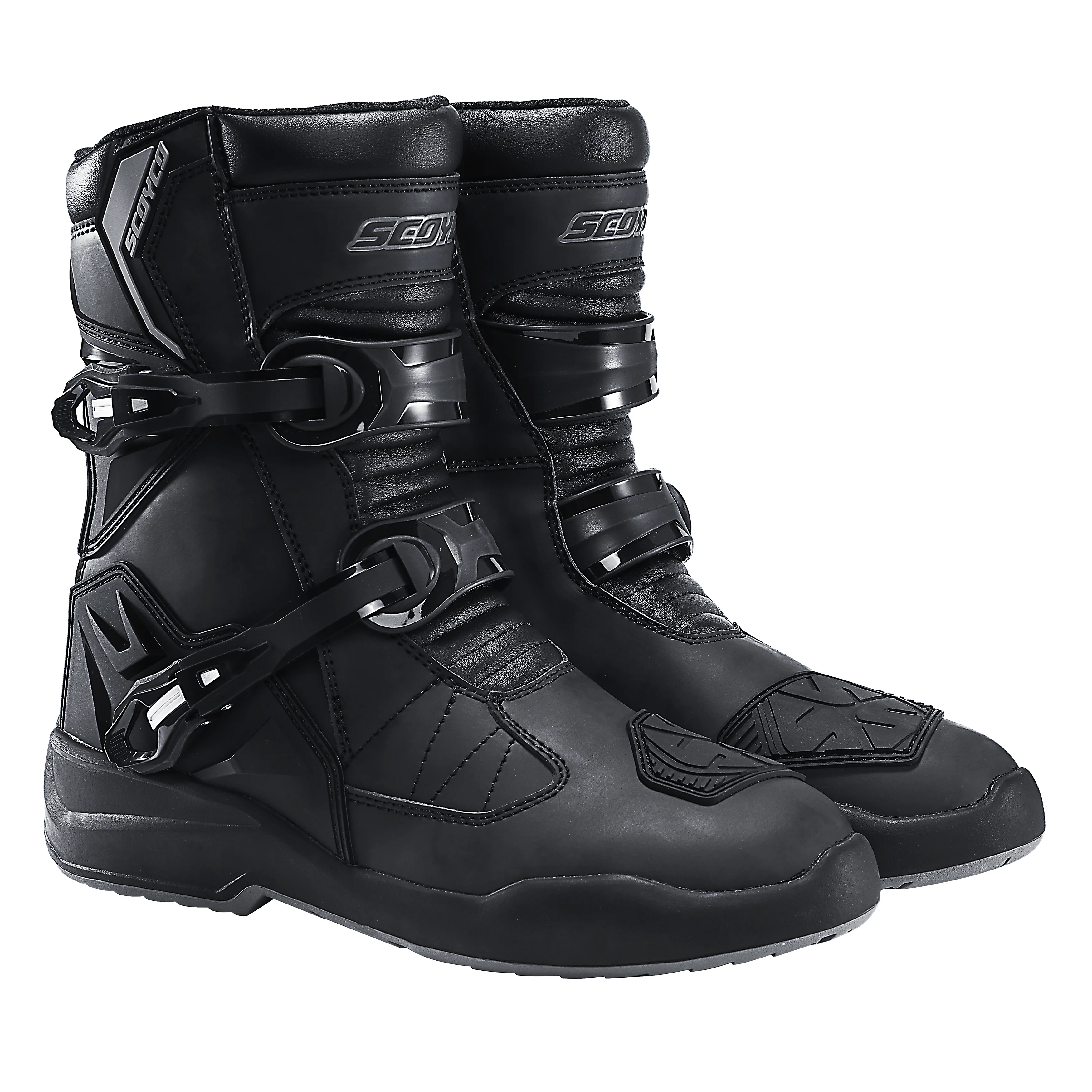 SCOYCO Motorcycle Boots Motorcycle Tour Boots Waterporoof Rally Shoes Four Seasons Men Ankle TPU Protections Moto Riding Boots