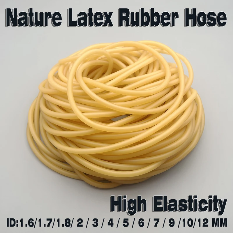 

ID 1.6 1.7 1.8 2 3 4 5 6 7 9 10 12 mm Nature Latex Rubber Hoses High Resilient Elastic Surgical Medical Tube Slingshot Catapult