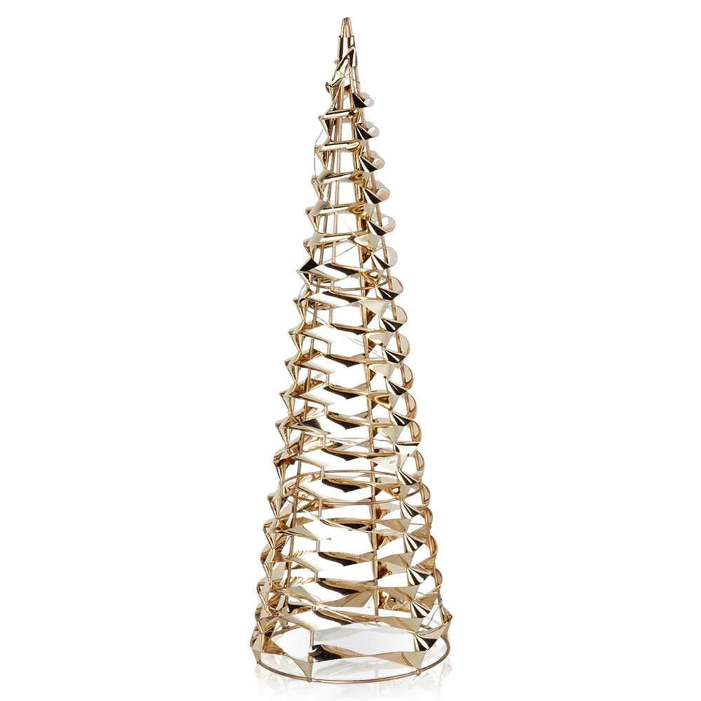 Kerstboom gloeiende kegel goud 30LED 40cm