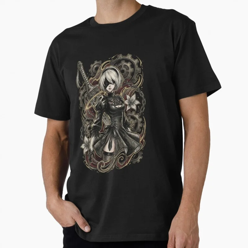 Eternal Cycle NIER AUTOMATA 2B Cyberpunk Anime Unisex Tee Gamer Gift Shirt Streetwear Clothing Sexy Waifu Graphic Tee S-6XL