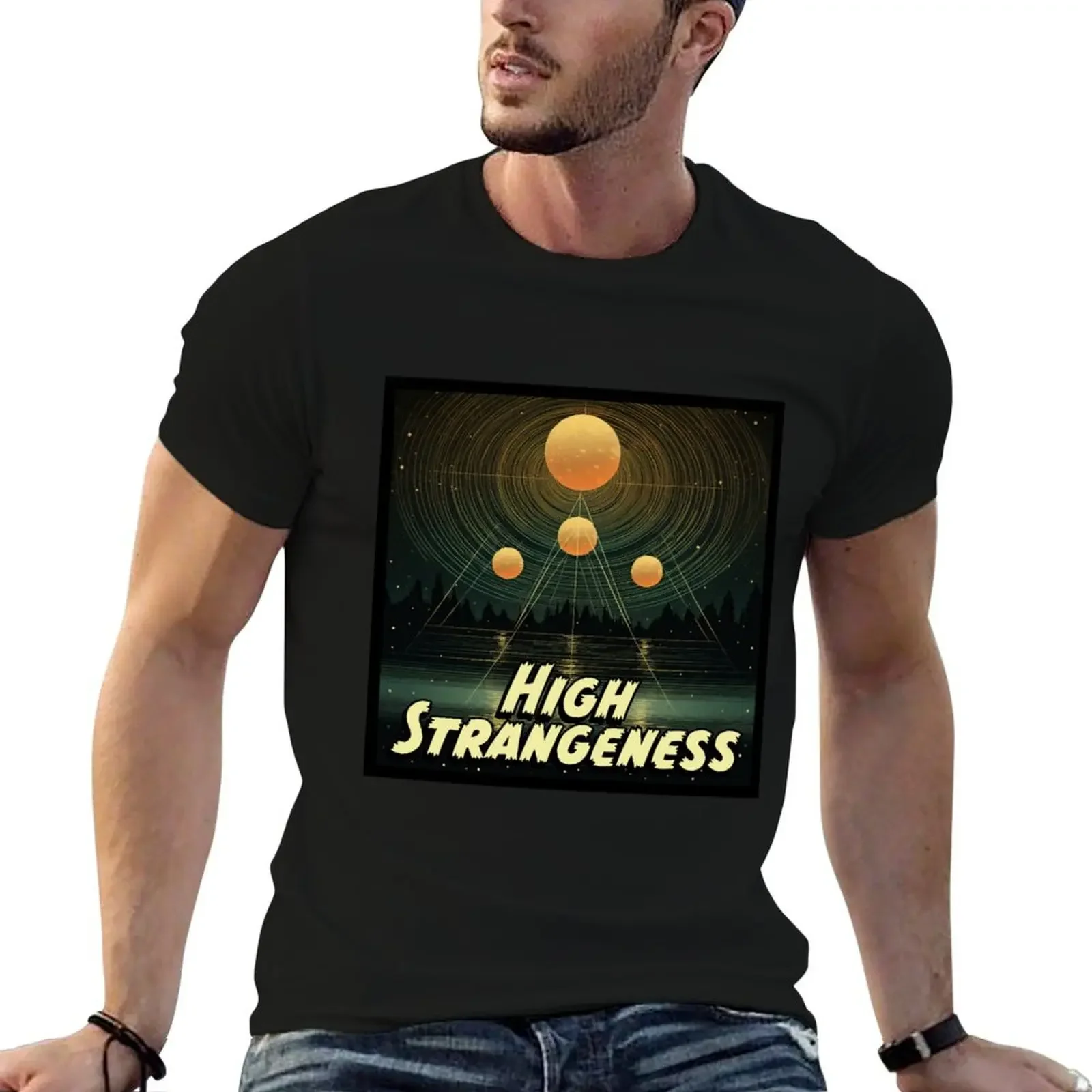 High Strangeness – Lights in the Night Sky T-Shirt boys whites summer clothes man clothes customs mens vintage t shirts