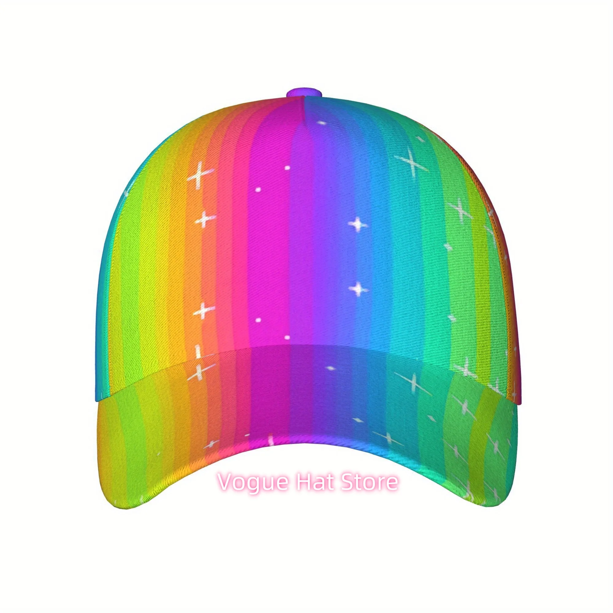 1pc of a Rainbow-Patterned Baseball Cap Suitable for All Genders - a Lightweight And Adjustable Sun Hat Featuring a Wide Brim, P