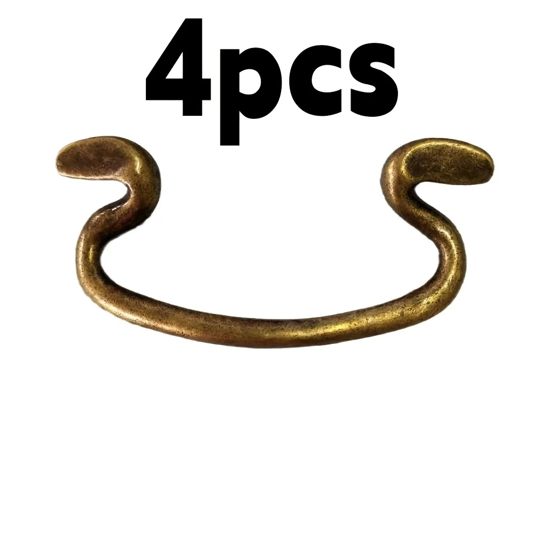 4 pieces of simple Chinese-style drawer handles, horizontal antique-style furniture handles, dark green bronze handles