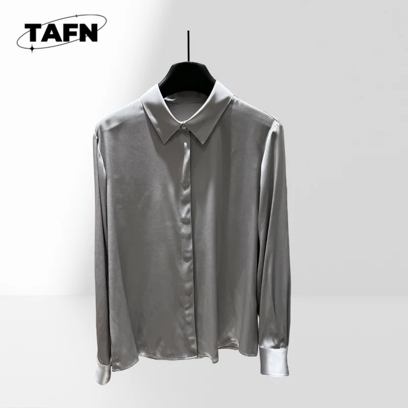 المرأة الصلبة بلوزة جولة الرقبة عارضة مكتب قميص المرأة جرس كم قميص أزياء فضفاضة تناسب بلوزة قميص النسيج الناعم AH01165