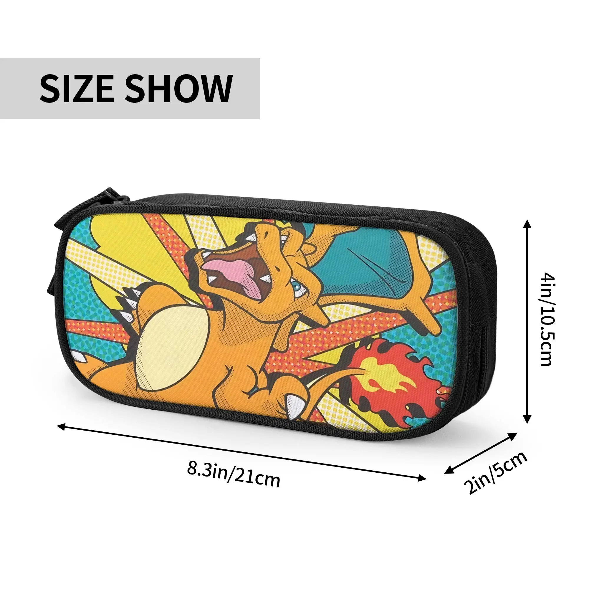 Custom Pokemon Theme Charizard Large Capacity Bags for Child  School Pencil Bag for Boys Gilrs Kids