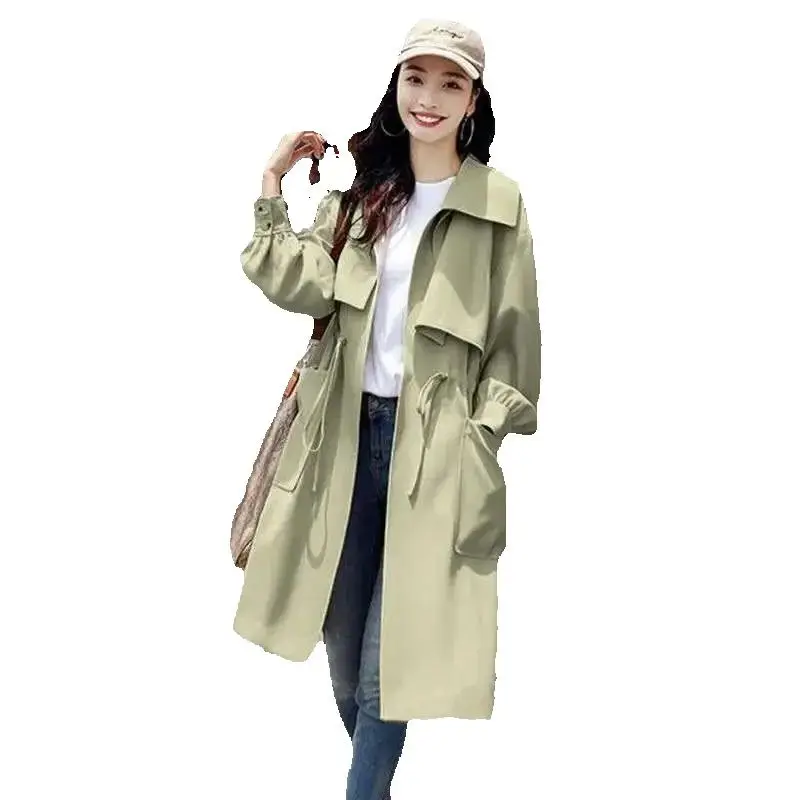 

Spring And Autumn Coat Women's 2024 New Korean Fashion Thin British Style Waist Slim Long Women's Windbreaker Tide.