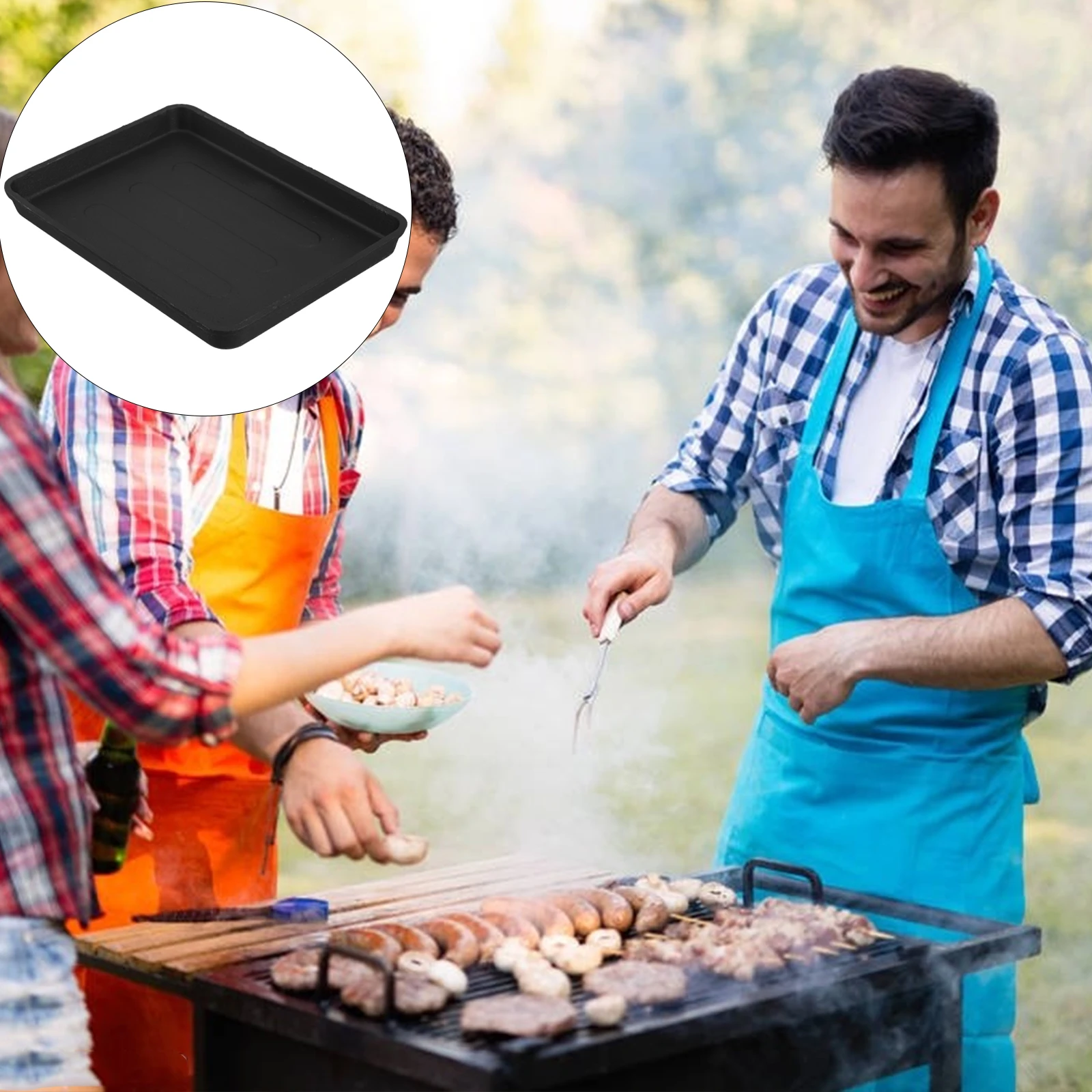 

Thickened Teppanyaki Plate Roasting Iron BBQ Tool Fry Barbecue Tray for Outdoor Accessories Griddles
