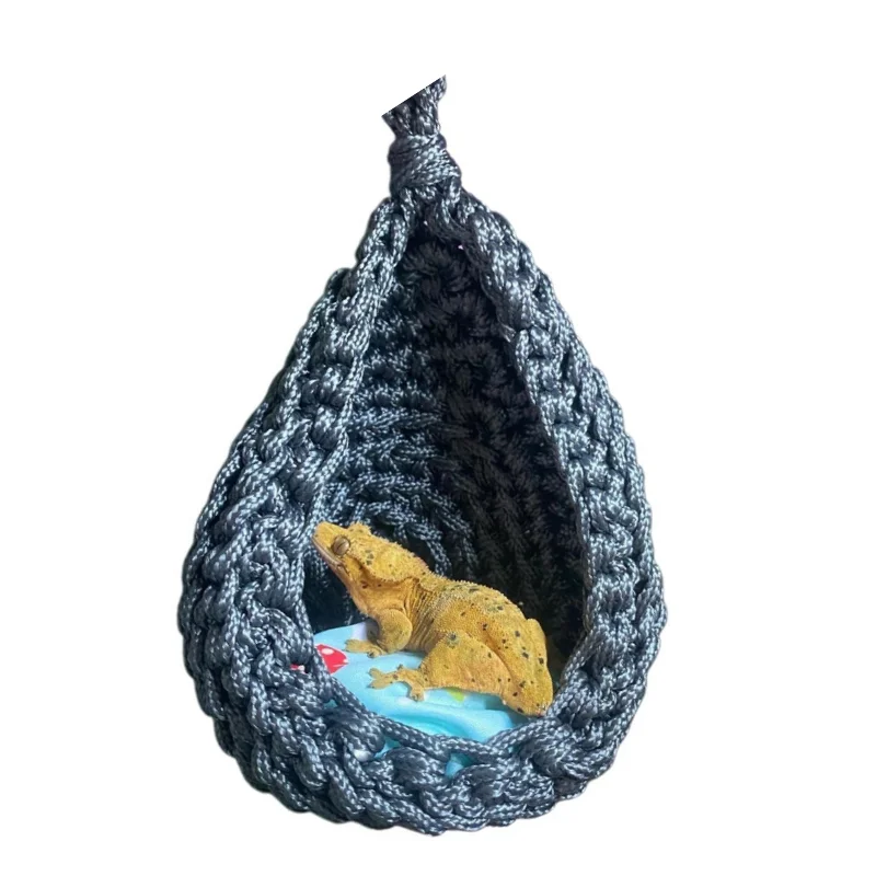 

Reptile Bed Washable Hammock Nest Habitat Supply for Bearded Dragon Lizard Chameleon Small Exotic Pet Soft Breathable Hanging